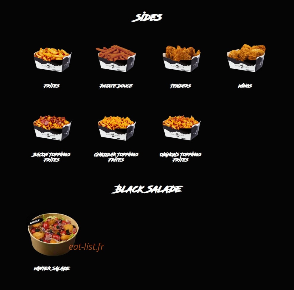 Black & White Burger — carte page 3