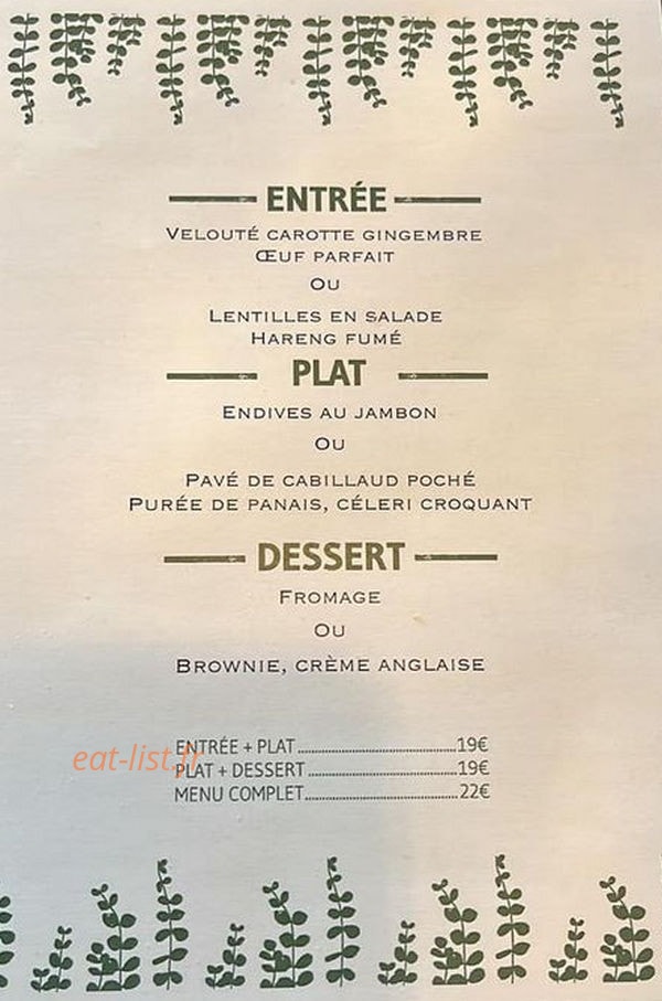 Brasserie du 3055 — carte page 1