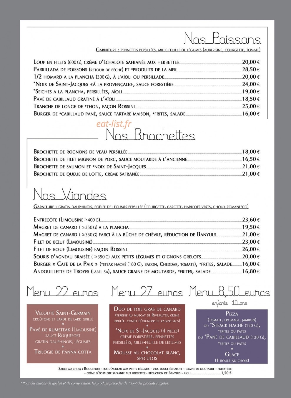 Café De La Paix — carte page 3