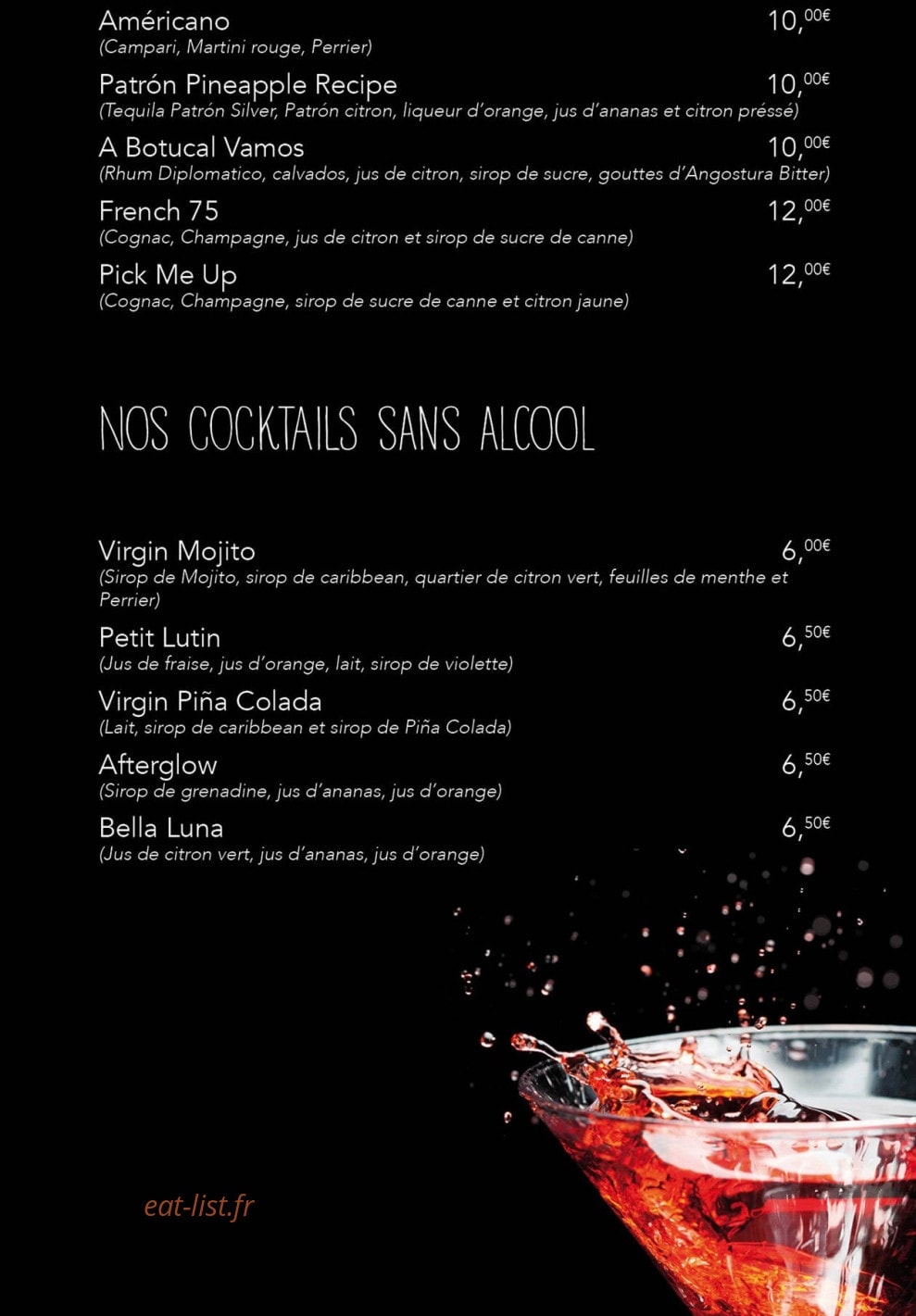 Café De La Paix — carte page 8