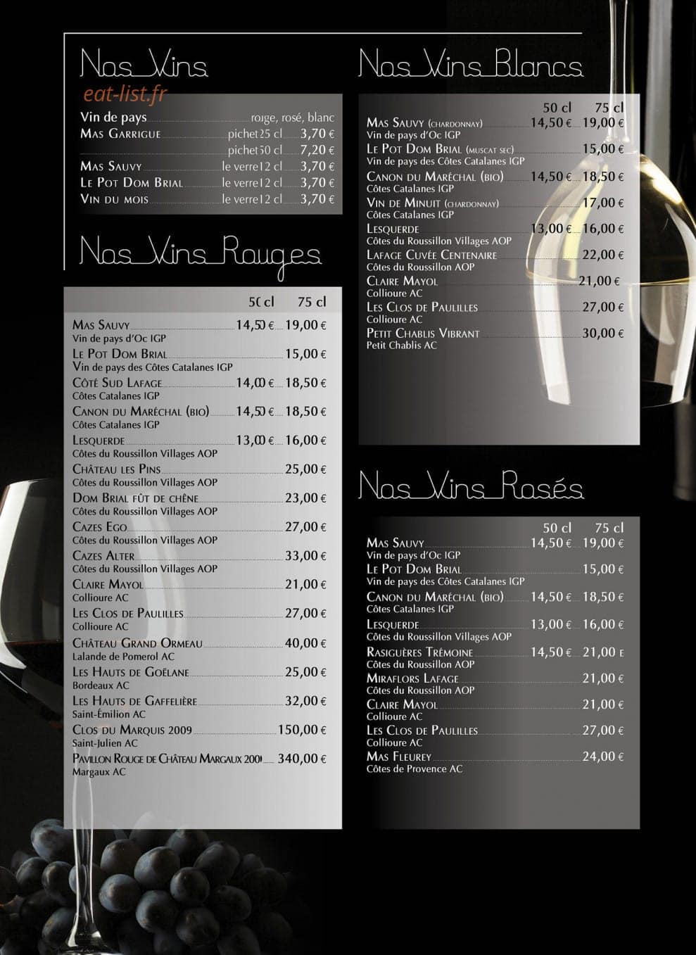 Café De La Paix — carte page 6