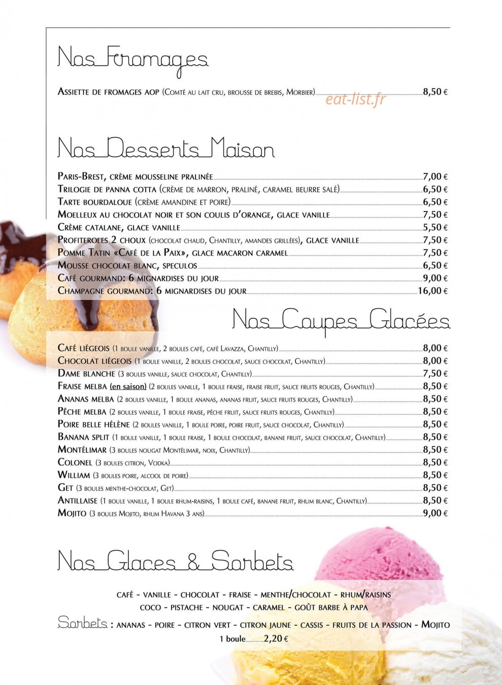 Café De La Paix — carte page 4