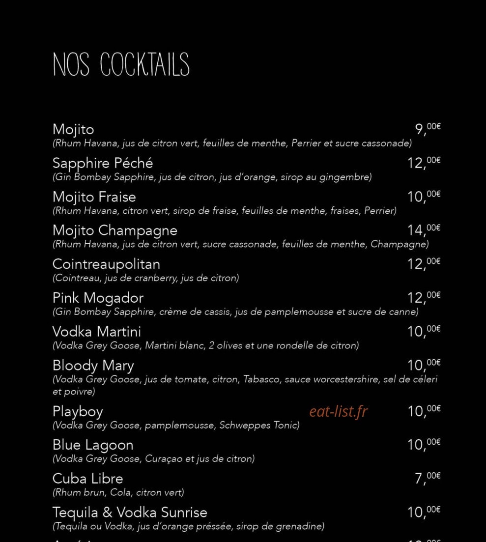 Café De La Paix — carte page 7