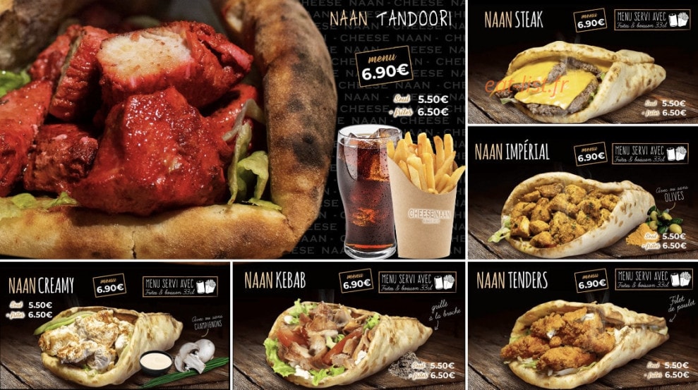 Cheese Naan — carte page 1