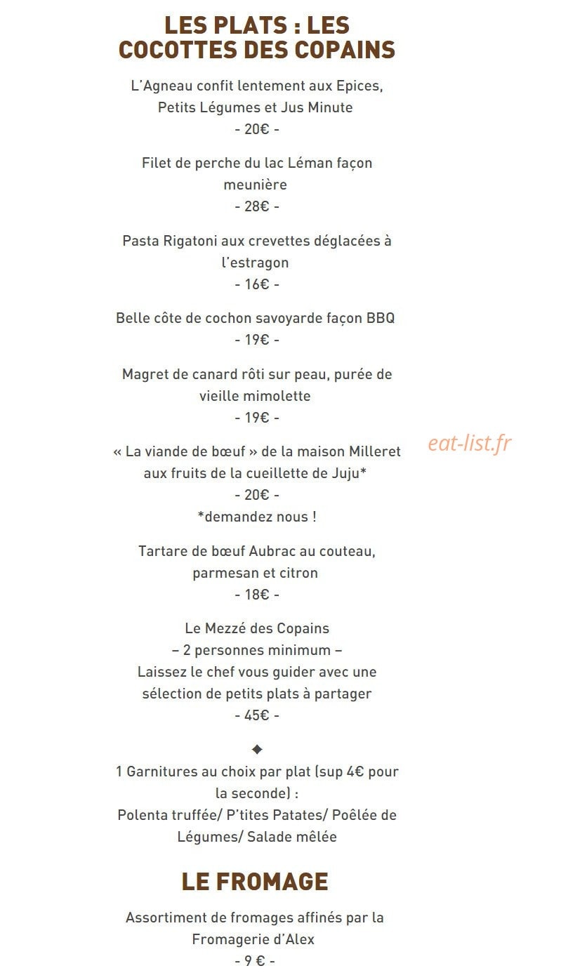 Chez Les Copains — carte page 2