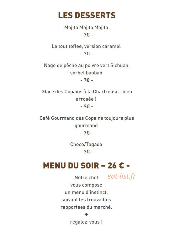 Chez Les Copains — carte page 3