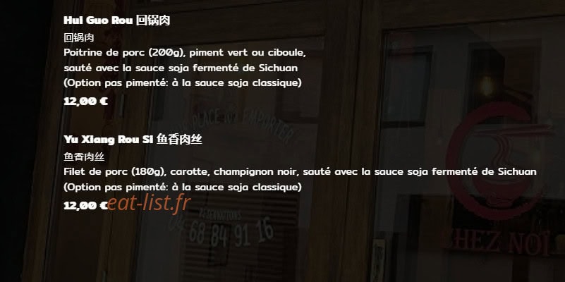 Chez Noï — carte page 13