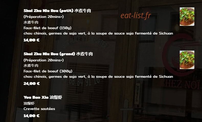 Chez Noï — carte page 8