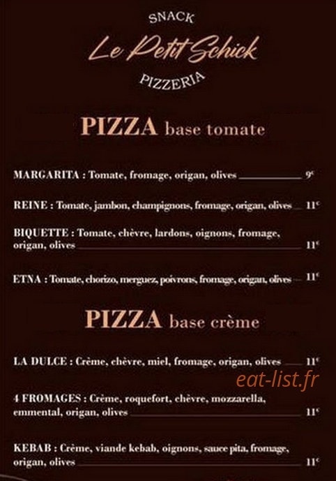Chez Schick — carte page 3