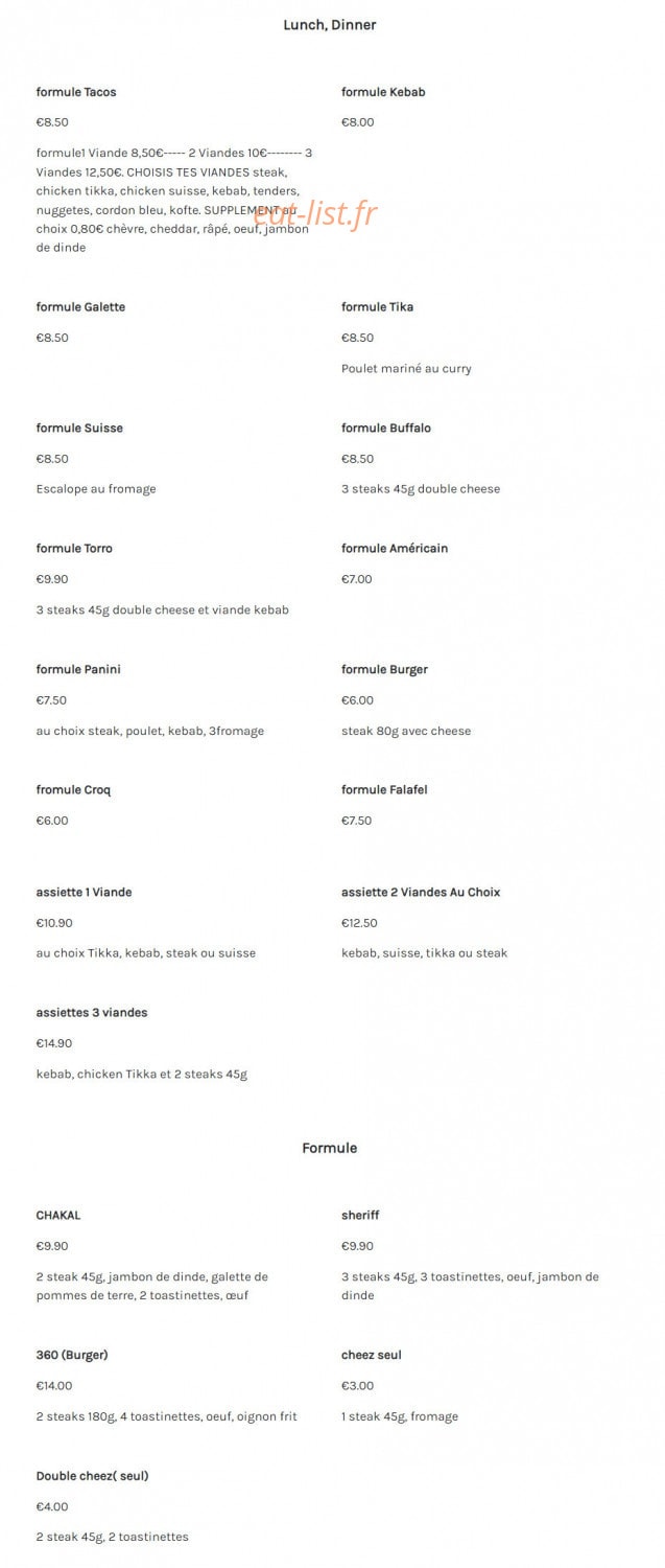 City Kebab — carte page 1