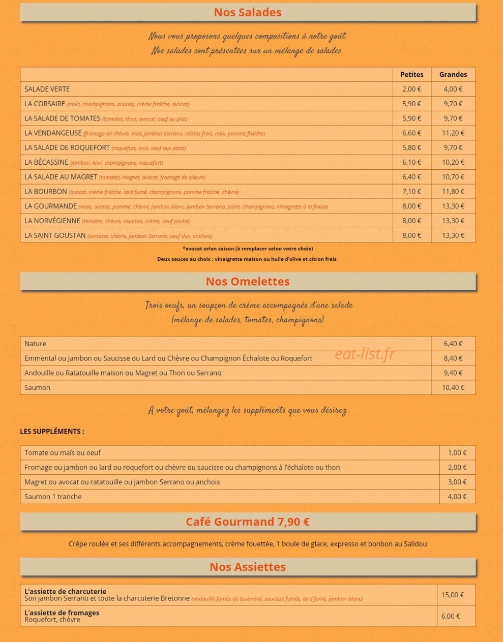 Crêperie Bretonne Suite — carte page 3