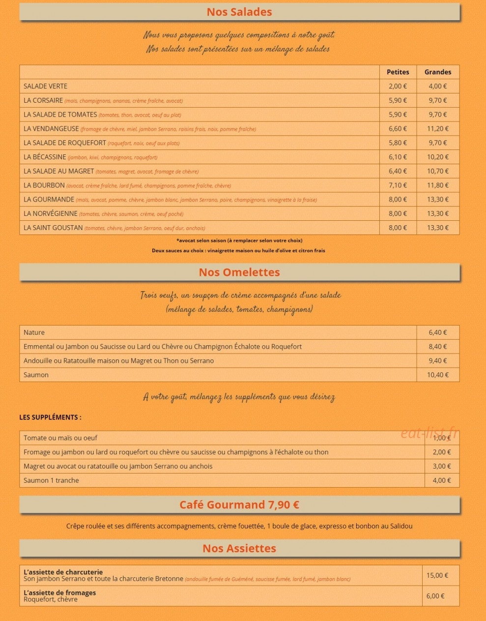 Crêperie Bretonne — carte page 3