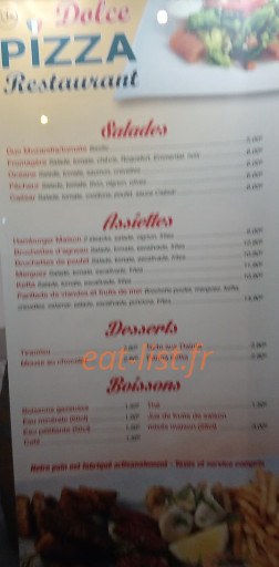 Dolce Pizza — carte page 1