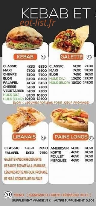 Elor food — carte page 2
