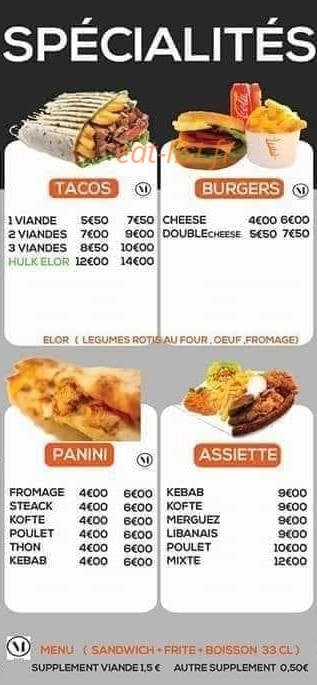 Elor food — carte page 3
