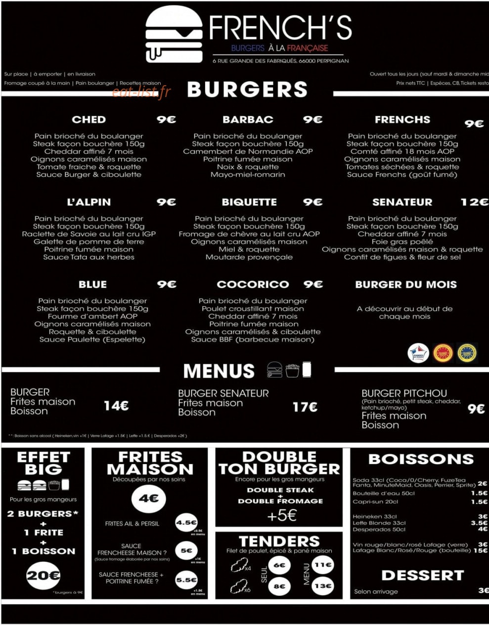 French's — carte page 1