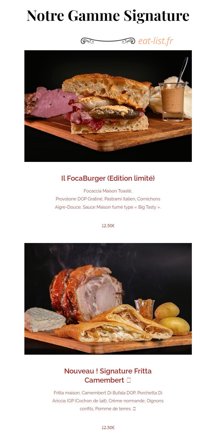 Fricaccia — carte page 1