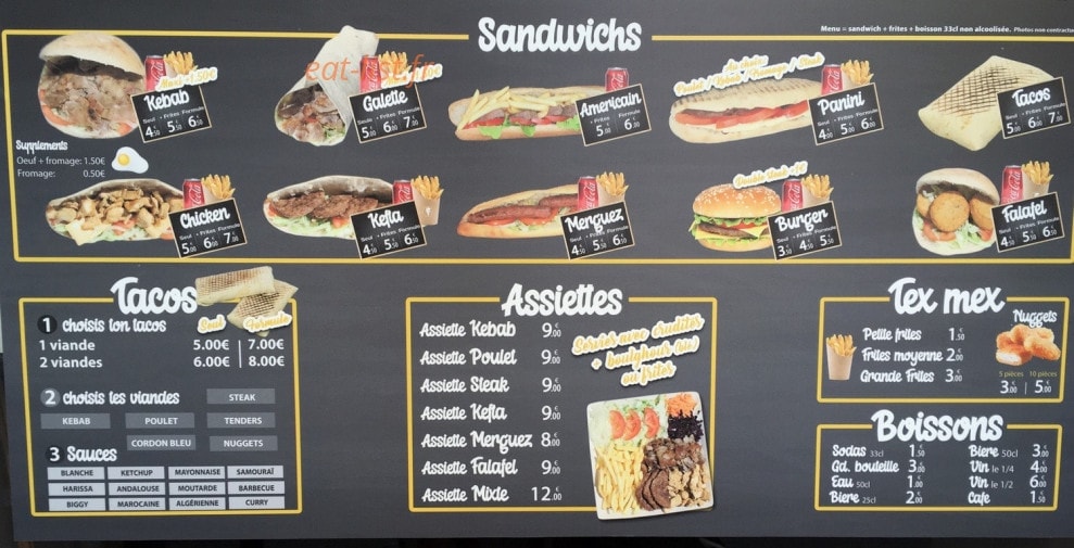 Galata kebab — carte page 1