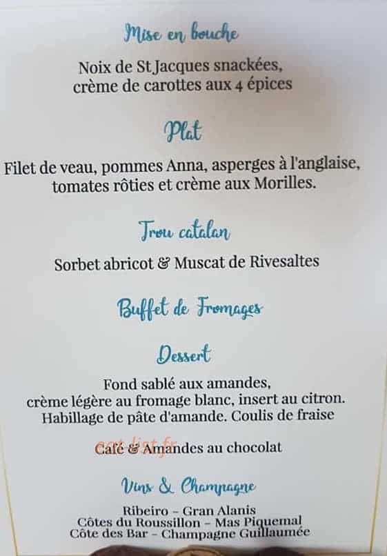 J&B Traiteur — carte page 1
