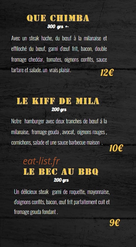 Kiff ton BBQ — carte page 1