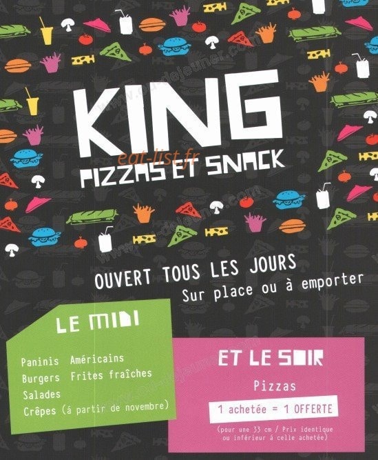 King pizzas et snack — carte page 3