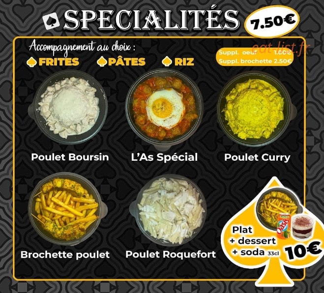 L'as Food — carte page 1