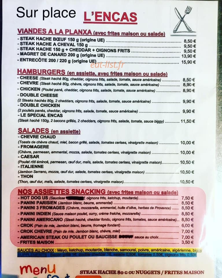 L'Encas burger — carte page 2
