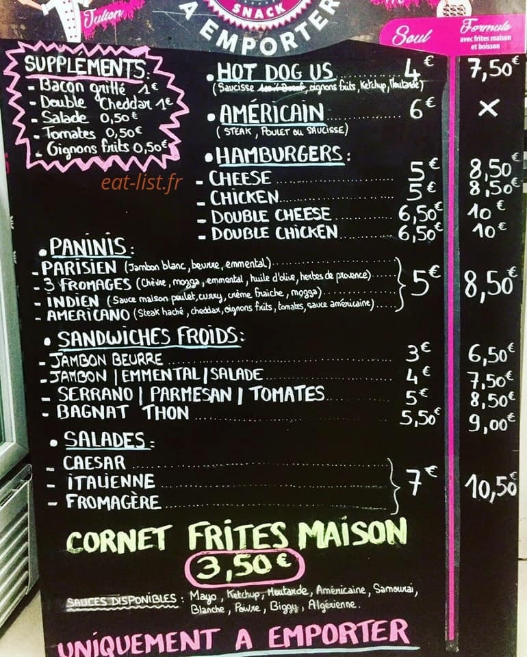 L'Encas burger — carte page 1