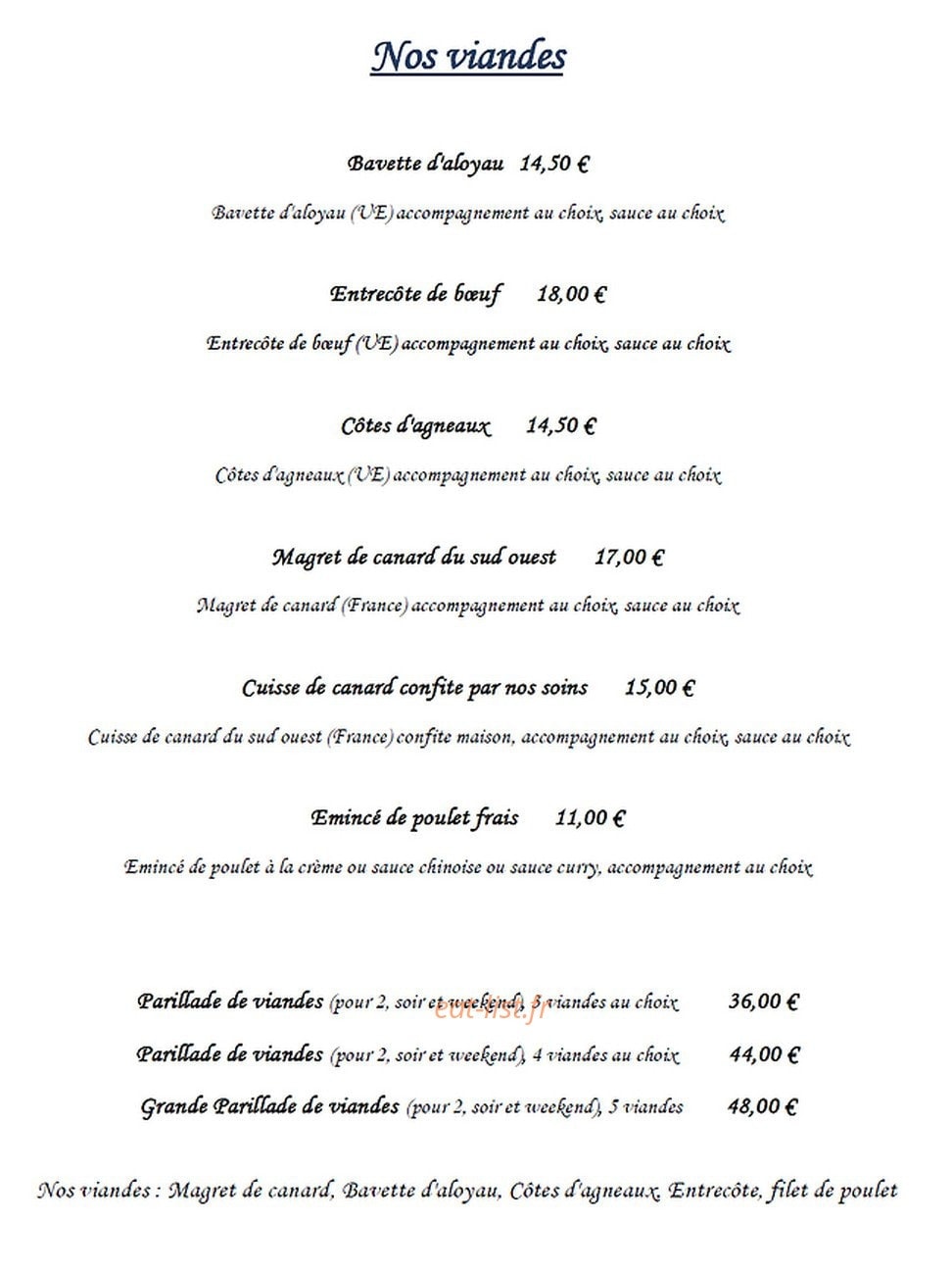 L'instant plaisir — carte page 2