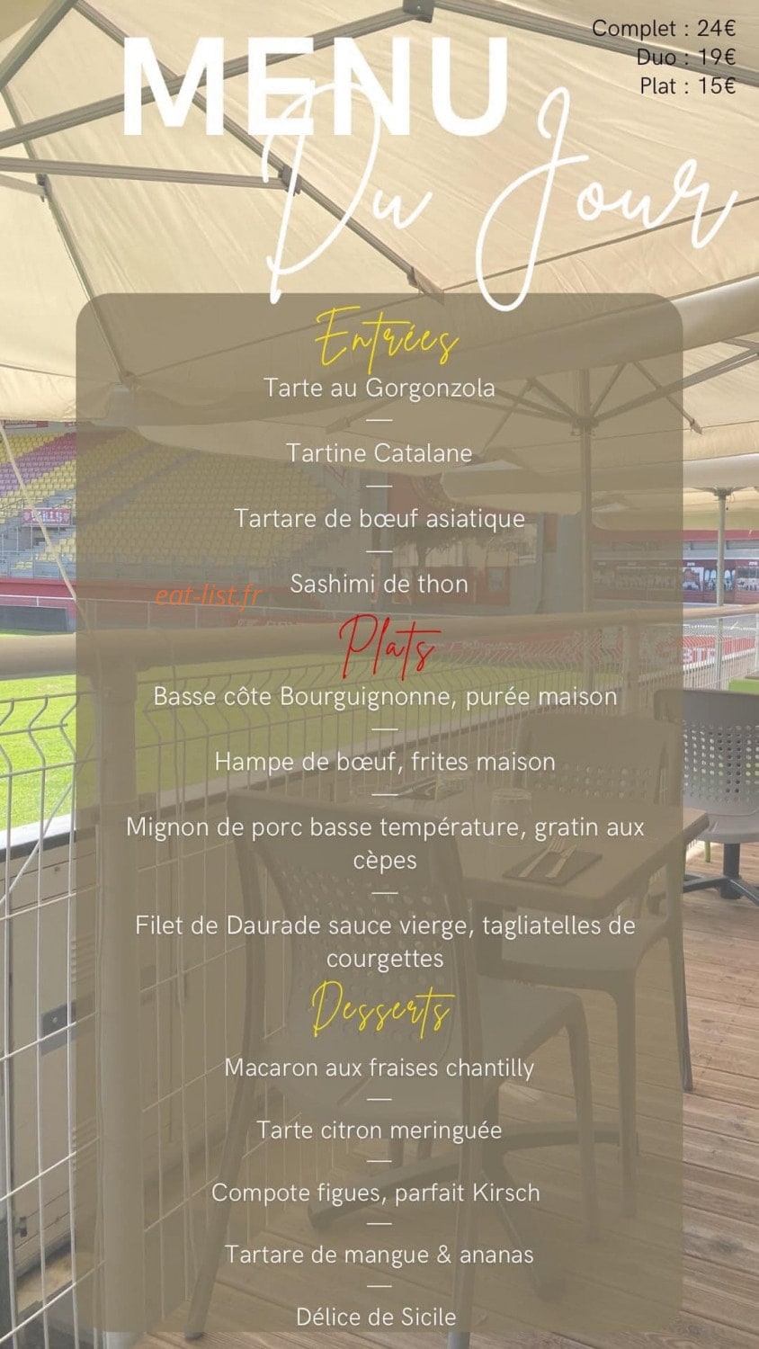 La Brasserie des Dragons — carte page 1