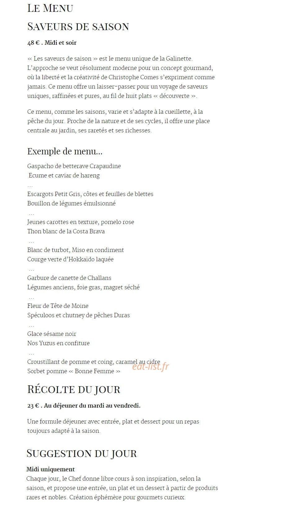 La à Perpignan menu et photos