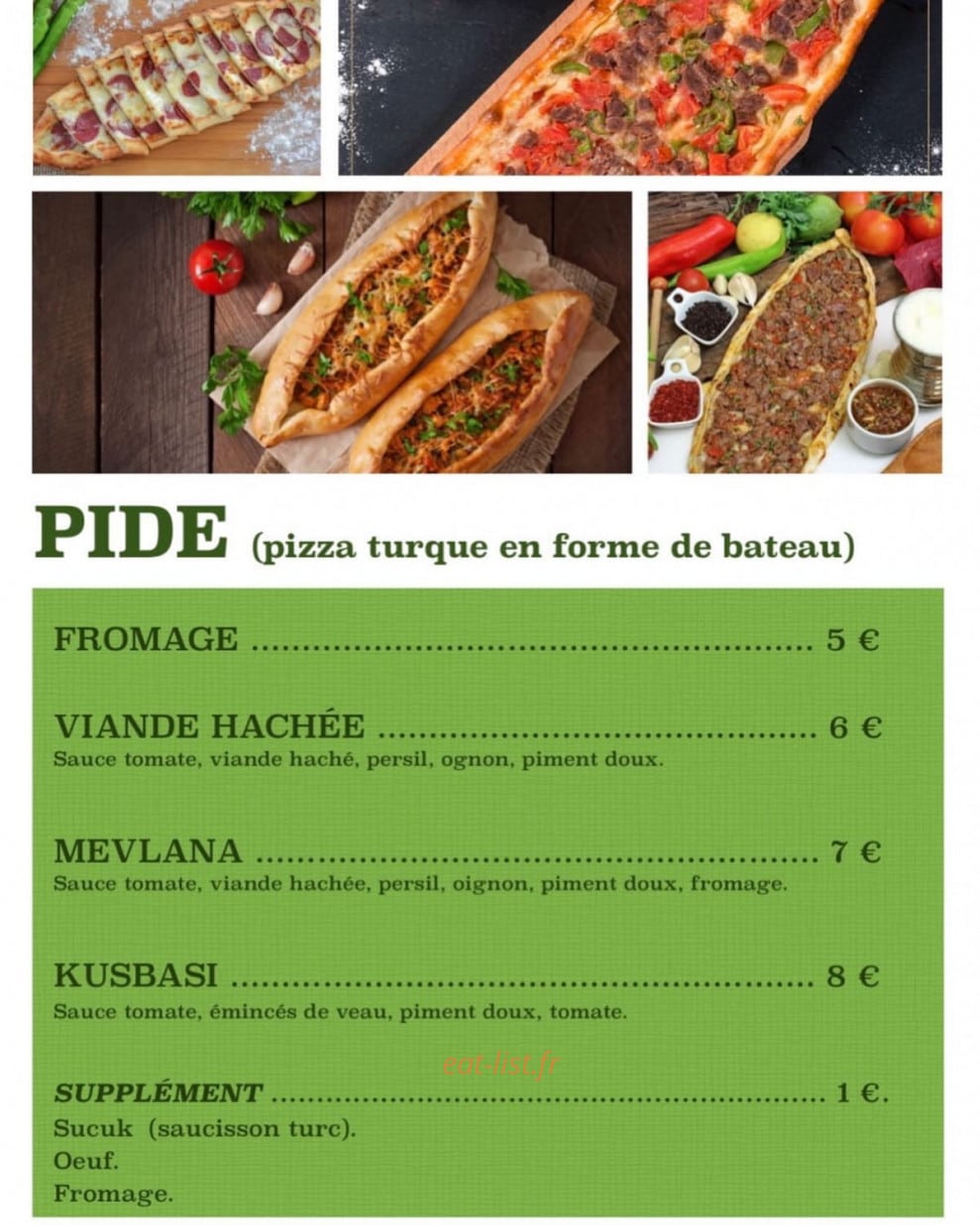 La pâtisserie Moda — carte page 1