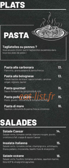 La Pizza d'en Face — carte page 3