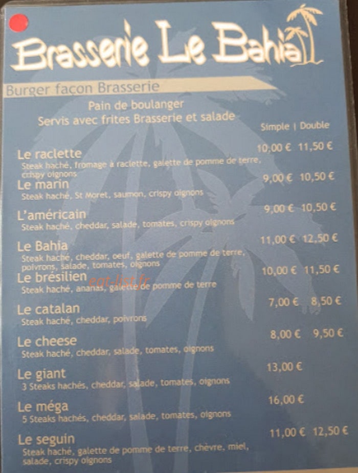 Le Bahia — carte page 1