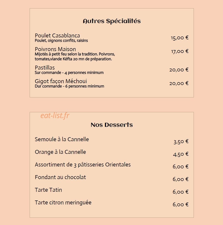 Le Casablanca — carte page 3