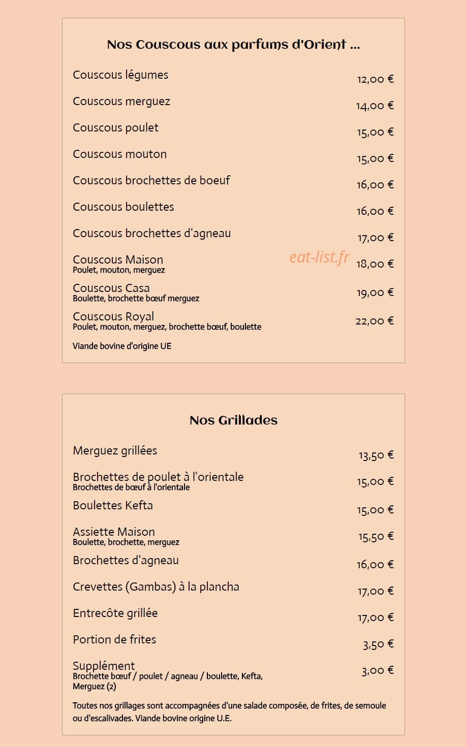 Le Casablanca — carte page 2