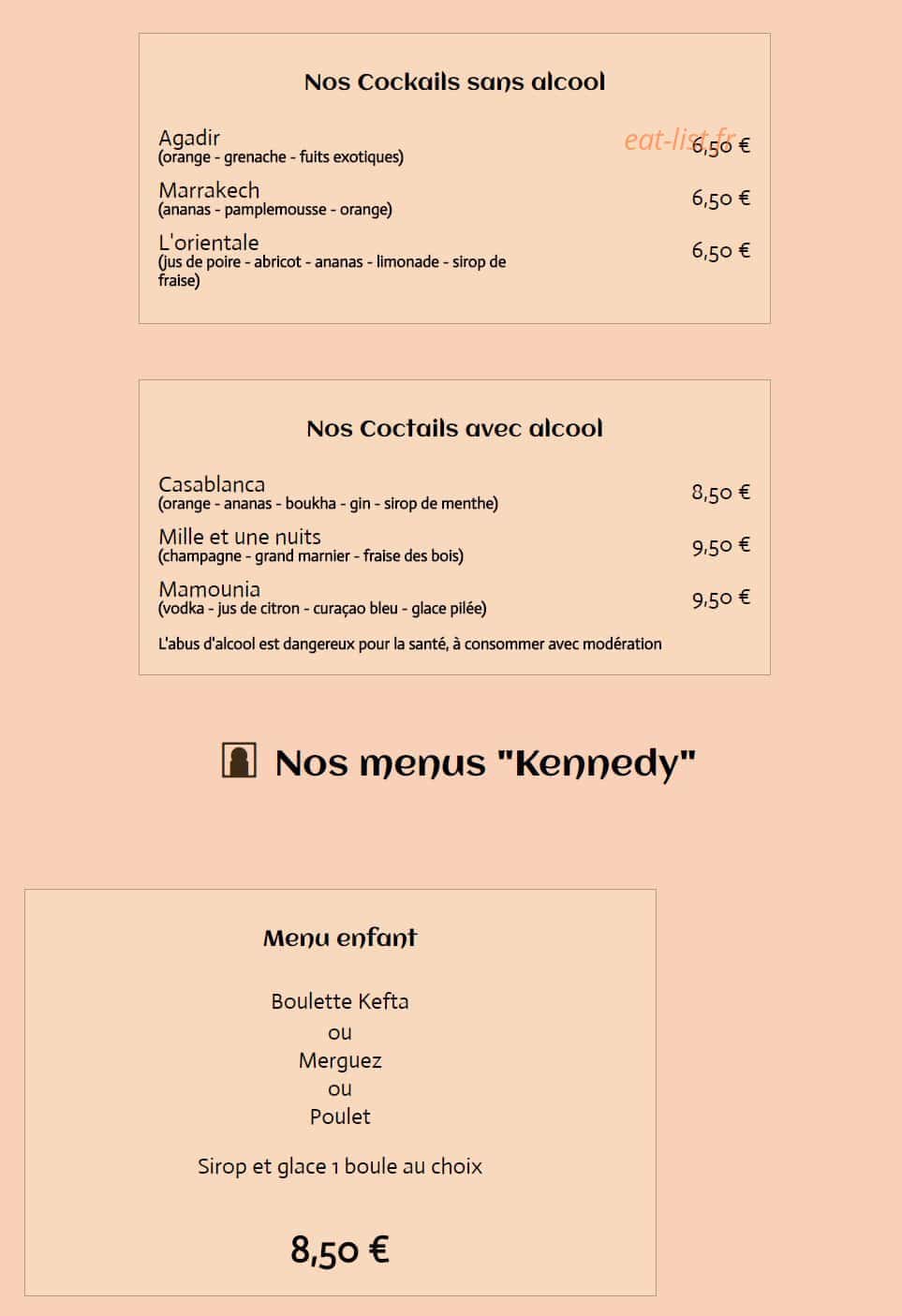 Le Casablanca — carte page 5