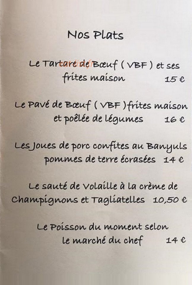 Le Catalogne café — carte page 2