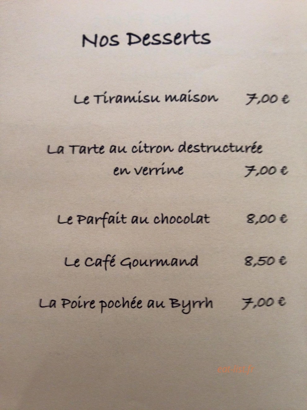 Le Catalogne café — carte page 3
