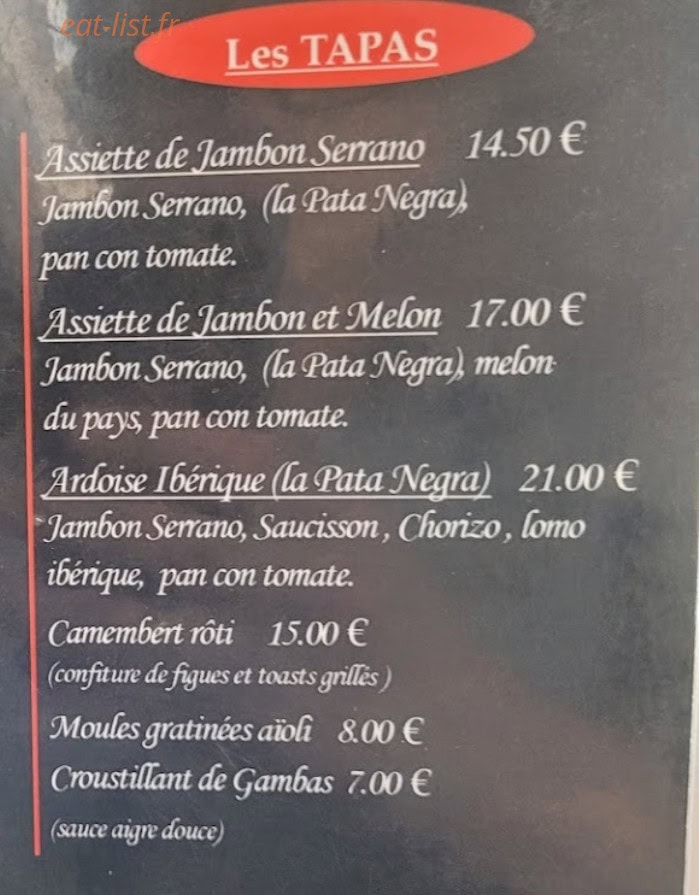 Le Grand Café de la Paix — carte page 3