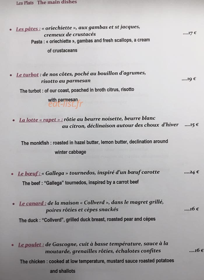 Le Grand café de la Poste — carte page 2
