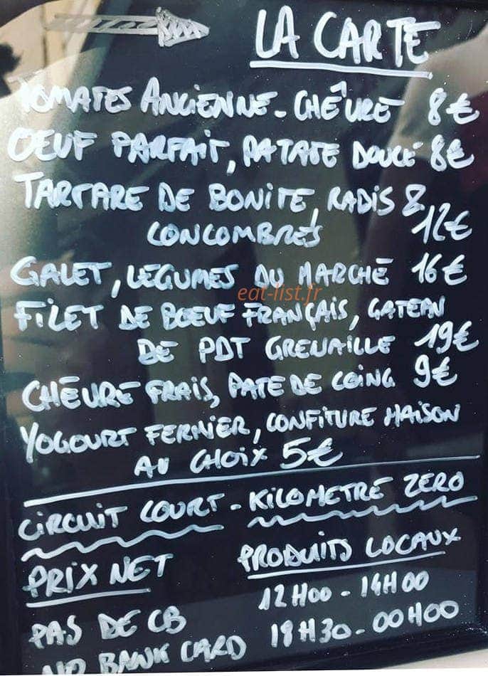 Le LocaVore — carte page 1
