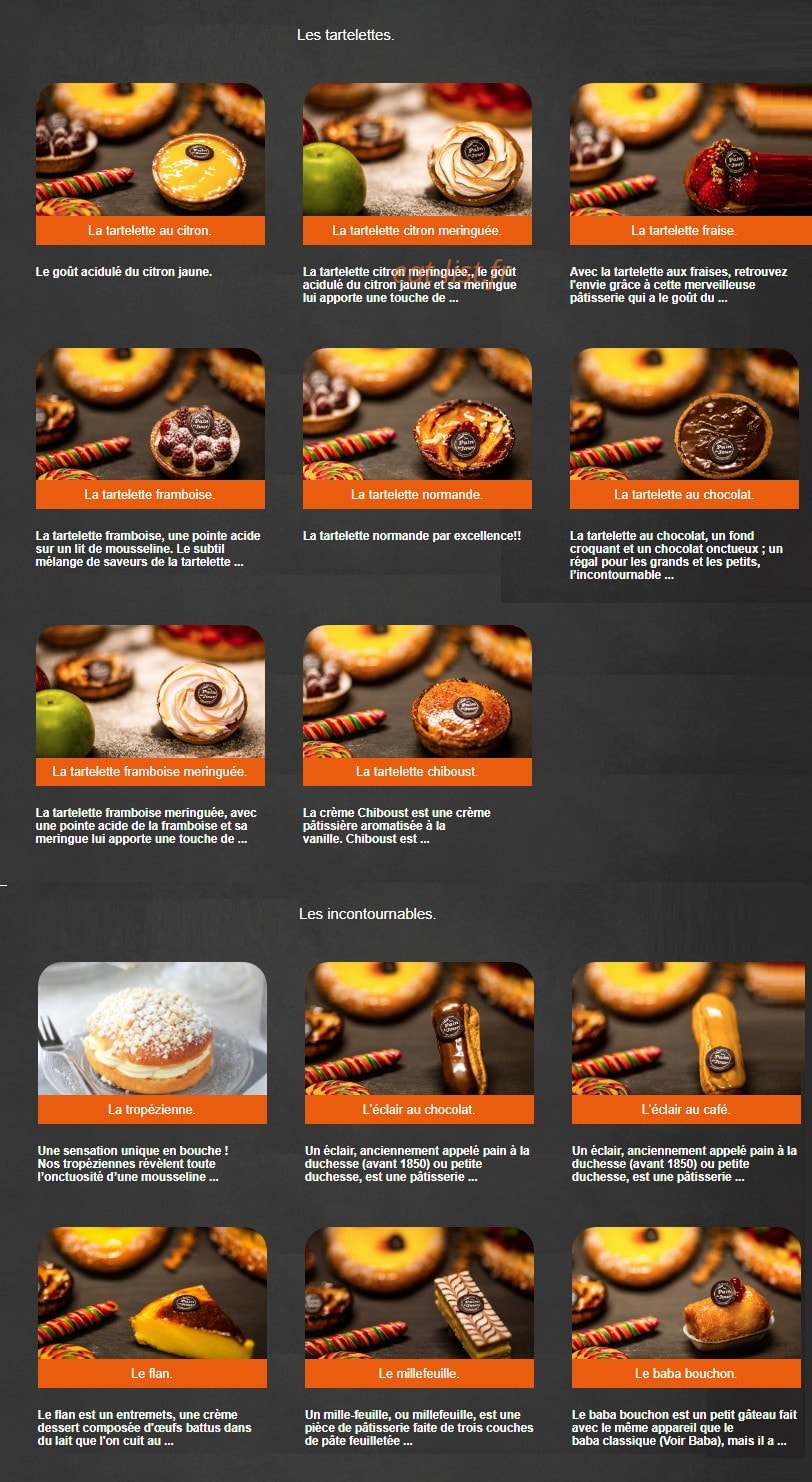 Le Pain du Jour — carte page 6