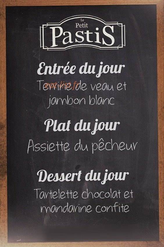 Le petit pastis — carte page 1