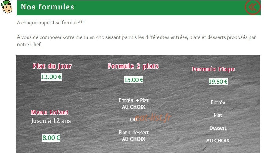 Le Pub Restaurant — carte page 1