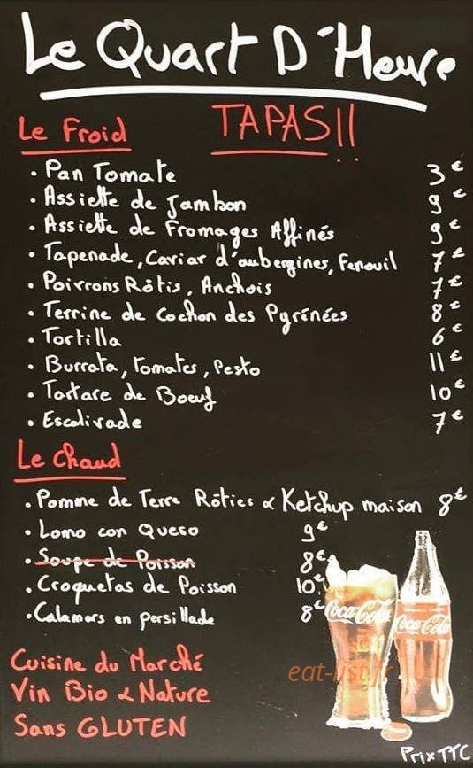 Le Quart D'Heure — carte page 1