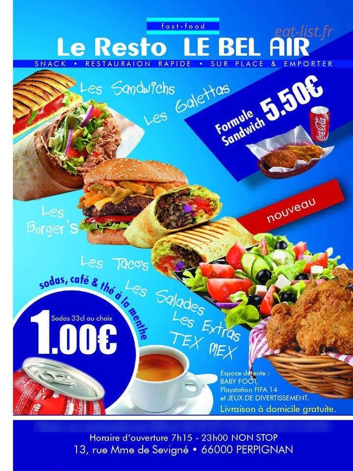 Le resto le bel air — carte page 1