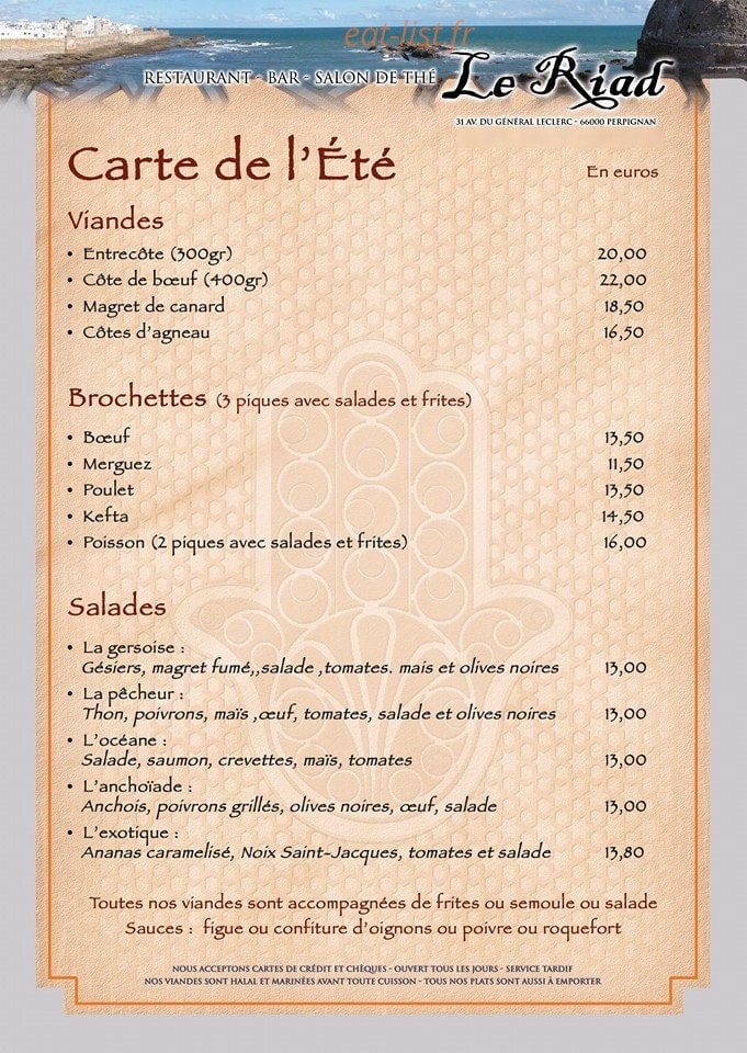 Le Riad — carte page 8