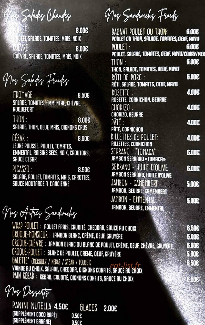 Le Snack O'Gourmet Saint-Charles — carte page 2