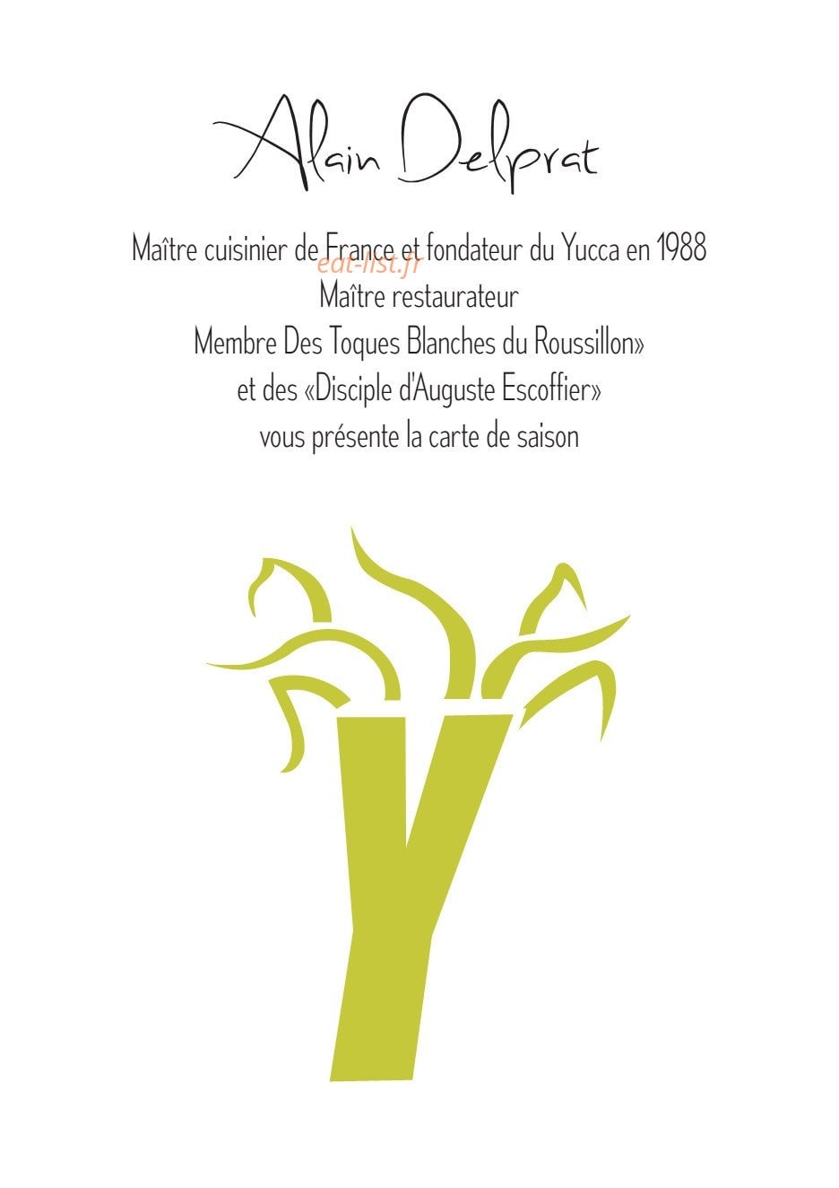 Le Yucca — carte page 1